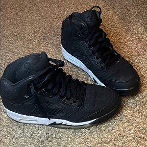 Jordan Men's Black High-Top Sneakers with White Midsole